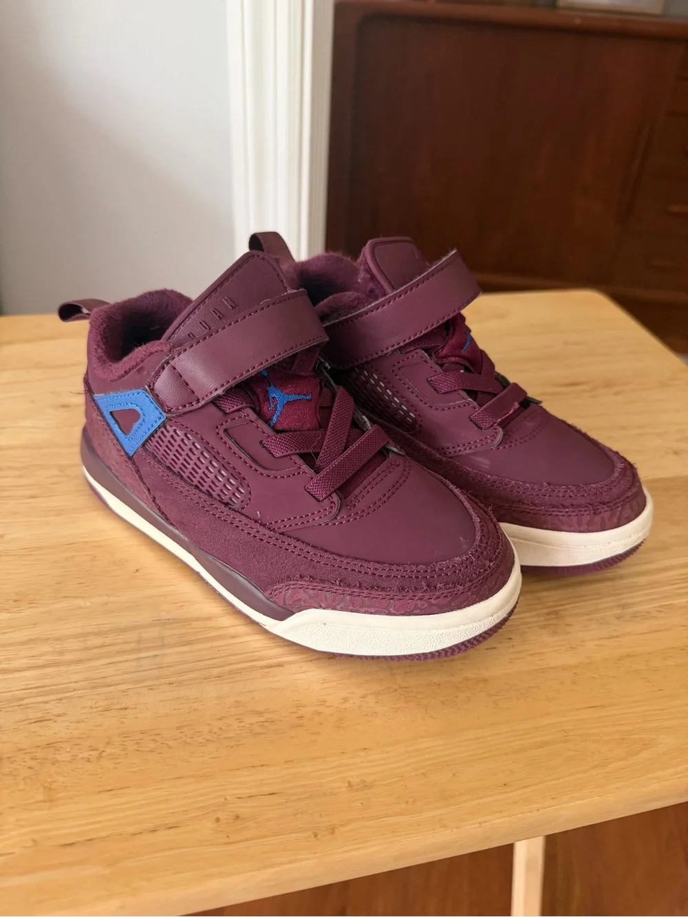 Nike Jordan Spizike Maroon High-Top Sneakers with Strap